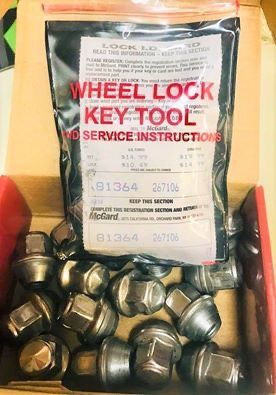 Set of 16 total McGard auto lug nuts set with 4 locking keys. These will fit though on any car. Auto parts for tires & wheels.