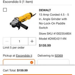 13 Amp Corded 4.5 - 5 in. Angle Grinder with No-Lock-On Paddle Switch