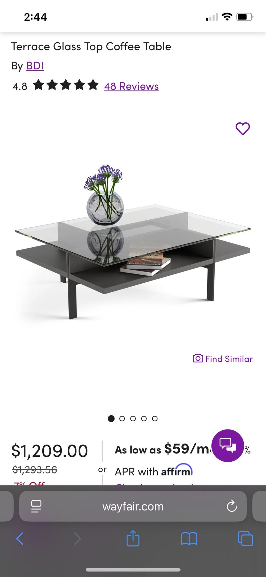 Glass Black Coffee Table