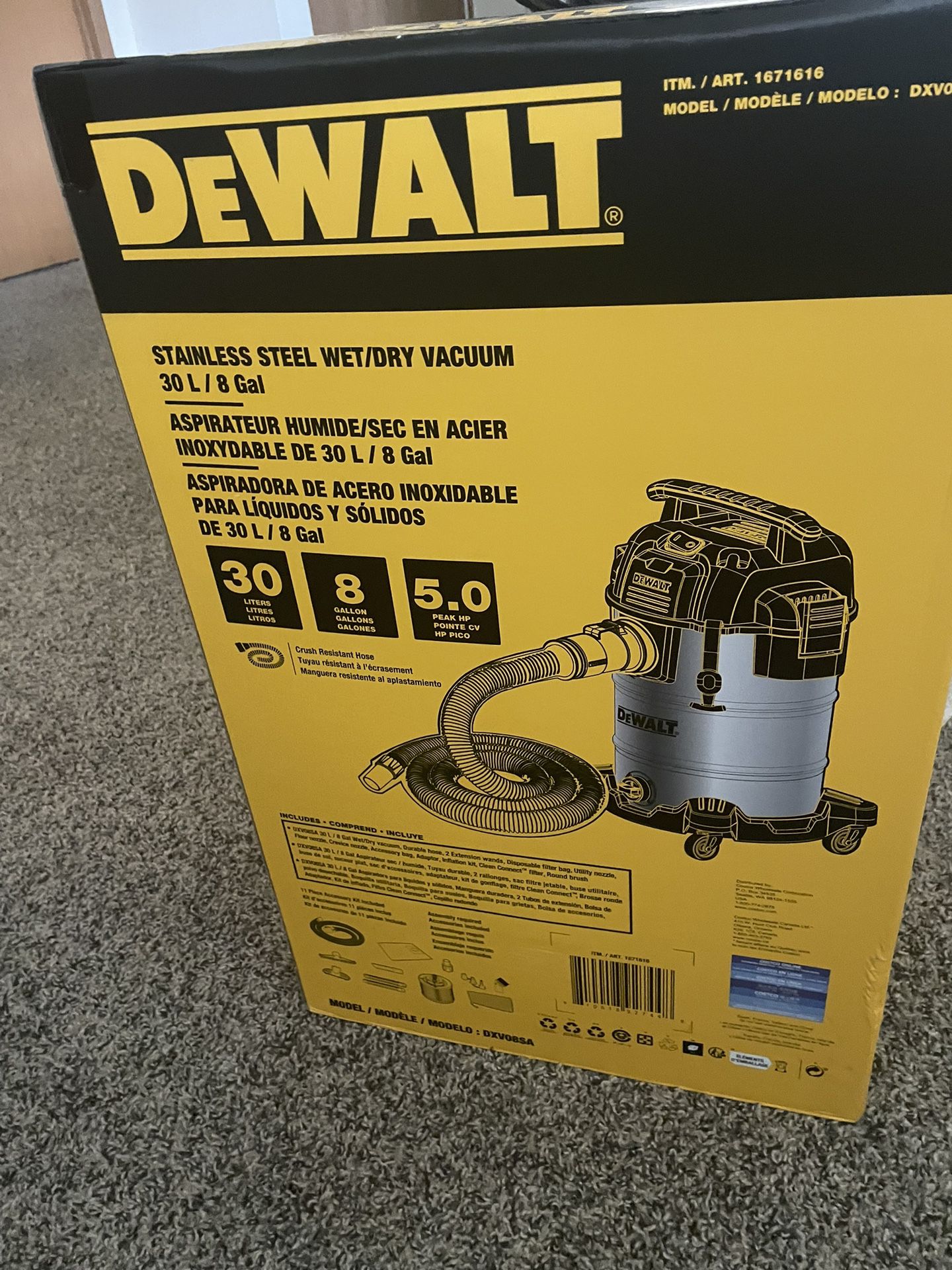 DeWALT Stainless Steel WET/DRY Vacuum