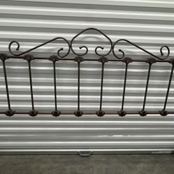 Vintage Dark Brown King Size Metal Headboard 