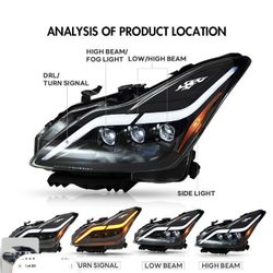 Brand new 2008-2015 Infiniti G37/Q60 Coupe Projector Headlights LED Front Lamps
