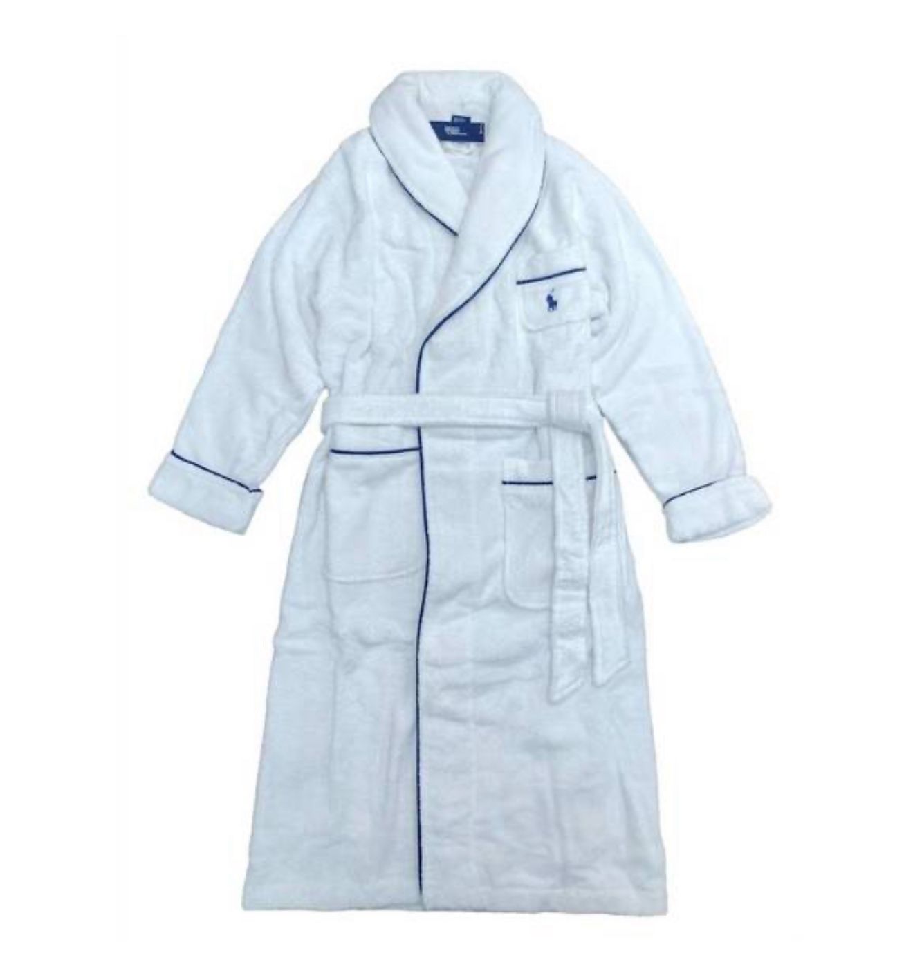 Polo Ralph Lauren Women's Essentials Cotton Robe In White Cloud S/M Size