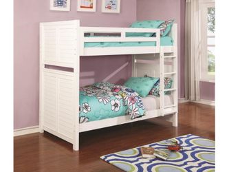 White stein Bunk Bed with Shutter Detail (NO CREDIT CHECK FINANCING AVAILABLE)