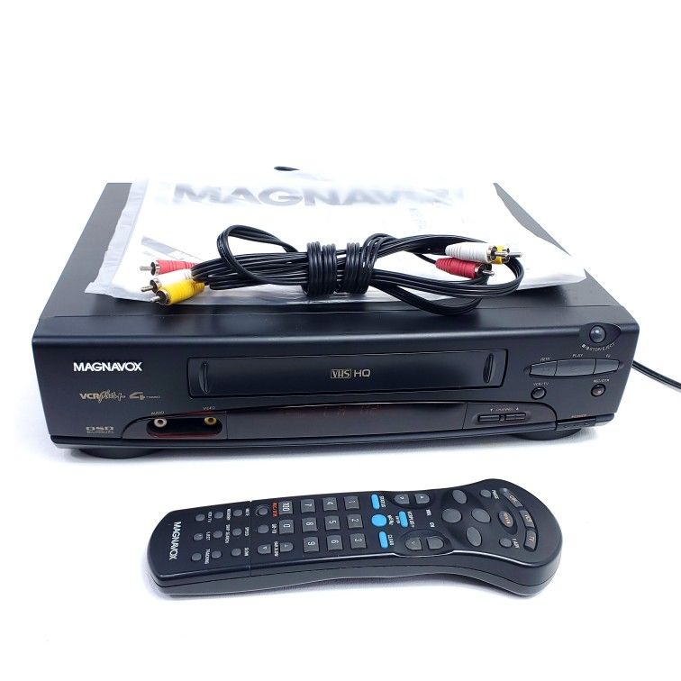 Working!! Vintage VCR With REMOTE! Magnavox Brand VHS Player Recorder