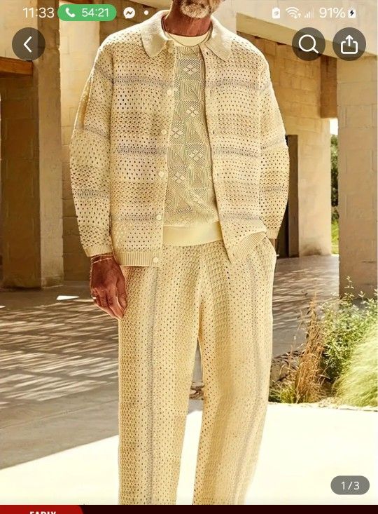 Men  2 Piece Knit Walking Suit