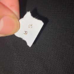 Diamond Screw Back Earrings 