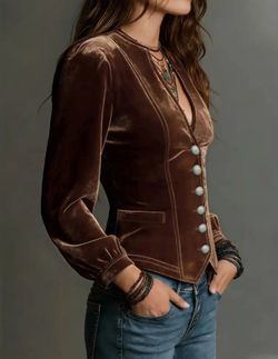 Chocolate Vest Blouse Size Small