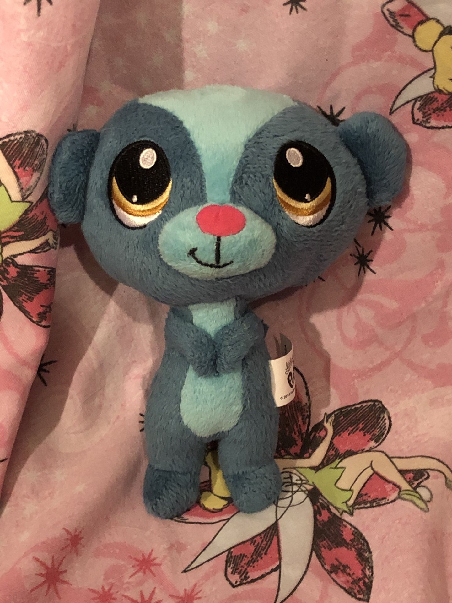 Littlest Pet Shop Plush Stuffed Toy Sunil Nevla Mongoose teal blue LPS 2014 plush doll toy - hard to find 6” tall