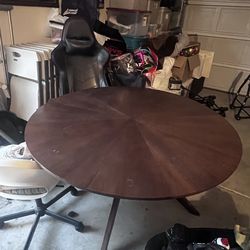 Round brown table