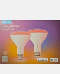 Govee RGBWW Smart LED Light Bulbs 1200 Lm Dimmable BR30 Color Changing (2 Pack)