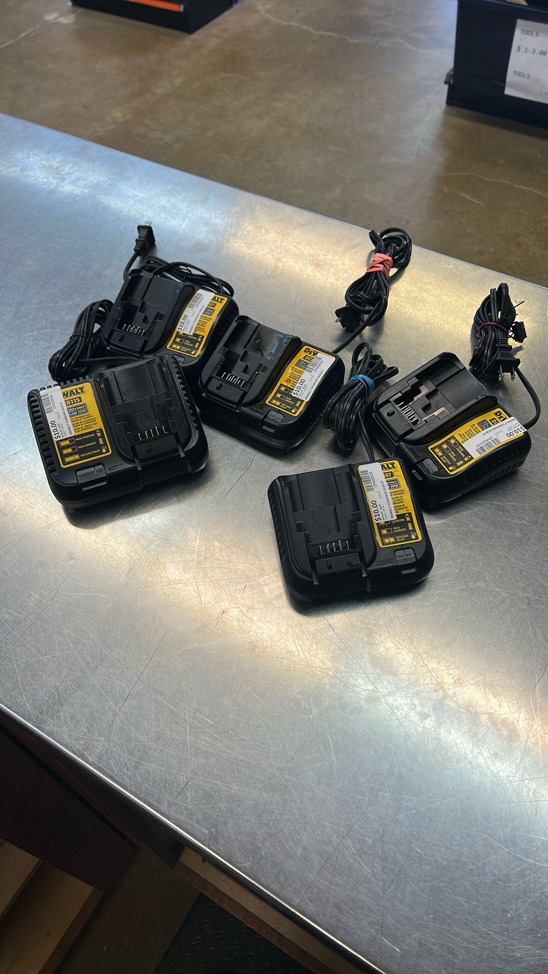 Dewalt chargers, $10 each five available