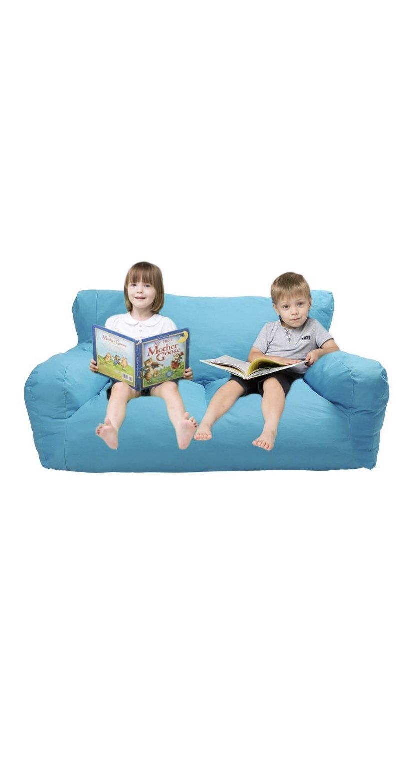 Kids Bean Bag Chair Children Memory Sponge Lounger Sofa Furniture with Two Seats, 51.2 x 31.5 x 18.5 in