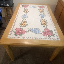 Beautiful Tile Top Dining Table Set with 6 Chairs