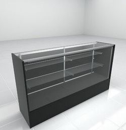 Retail Display Case Black With Lights