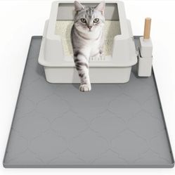 Cat Mat for Litter Box, 34" X 22" Large Silicone Cat Litter Trapping Mat
