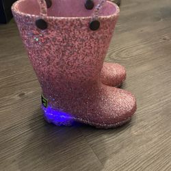 Girls Rain Boots Light Up Size 5 Toddler