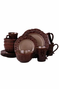 Elama Salia 12 Piece Stoneware Dinnerware Set for 3