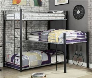 Brand New Solid Metal Twin Size Triple Bunk Bed