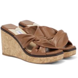 NEW Jimmy Choo Narisa Twist Platform Wedge Sanda