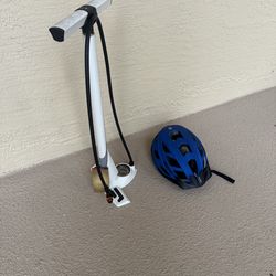 Bicycle pump & adjustable helmet