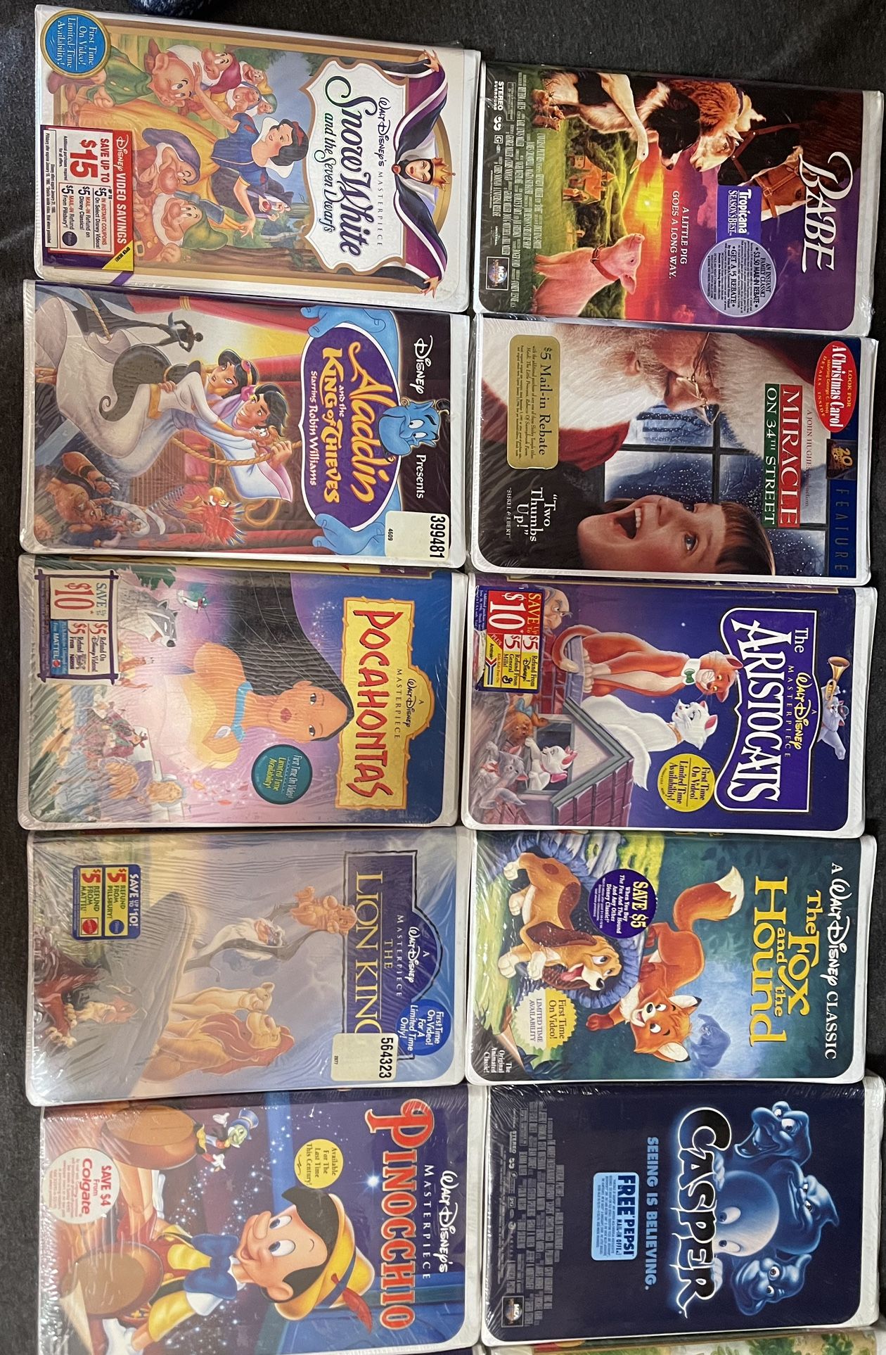 DISNEY VHS MOVIES BRAND NEW SEALED