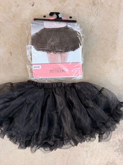Child M/L Full Black Petticoat Tutu Skirt