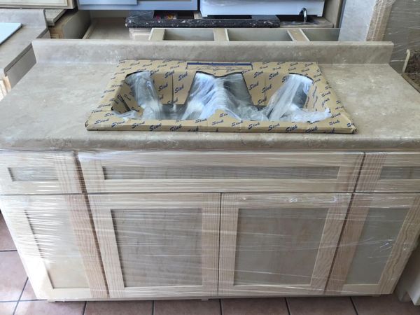 5ft shaker style kitchen cabinet countertop & sink for ...