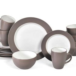 Pfaltzgraff Harmony Taupe 16 Piece Stoneware Dinner Set