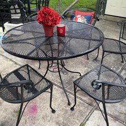 Wrought Iron Table And 5 Chairs