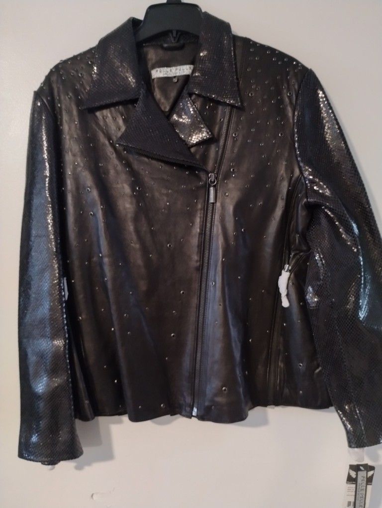 Pelle Pelle Women's Black Leather With Studs XL
