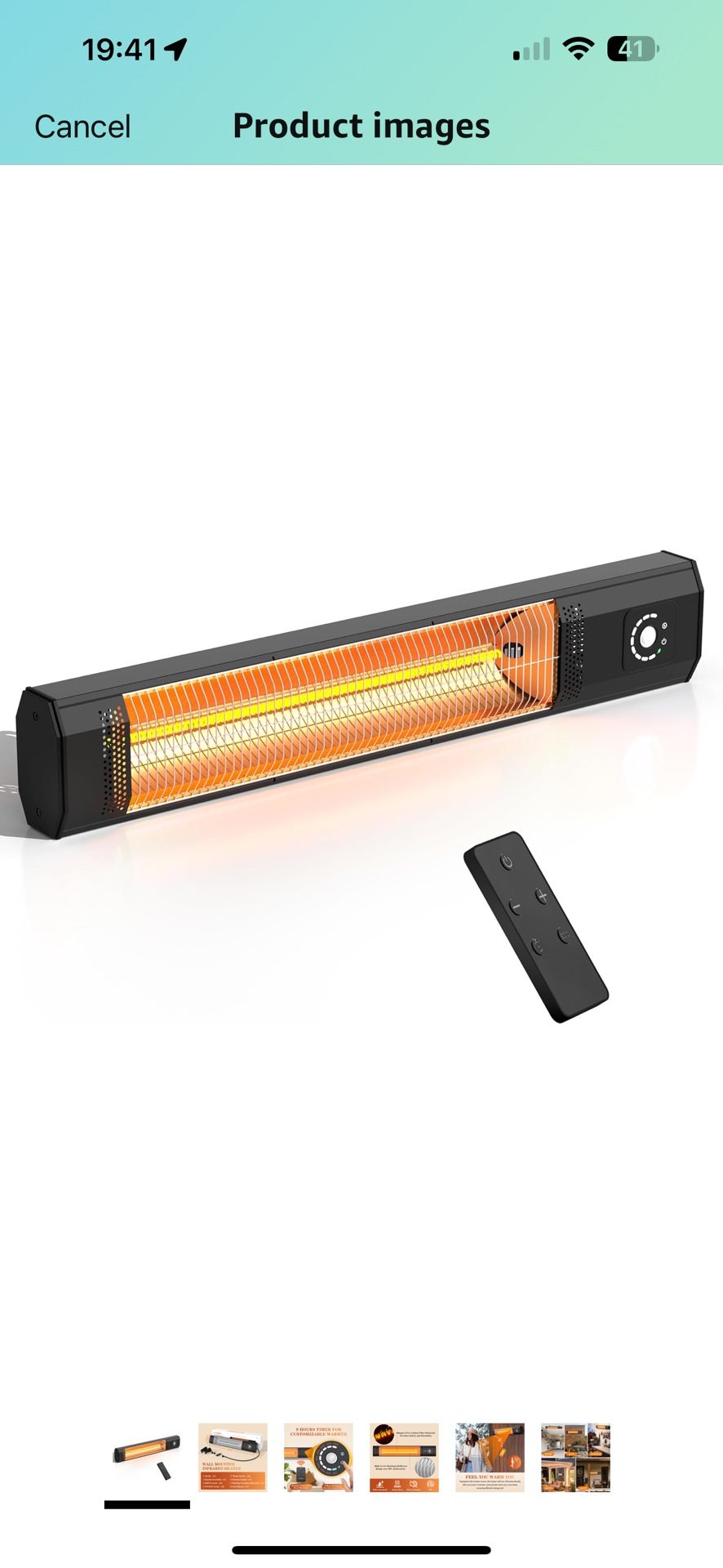 2S Fast Heating Infrared Outdoor Heater, 9 Heating Levels Electric Patio Heater with Motion Sensor, 34 In 9H Timer Wall Mounted Garage Heaters, for Po
