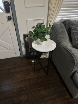 Round Side Table with Marble Top