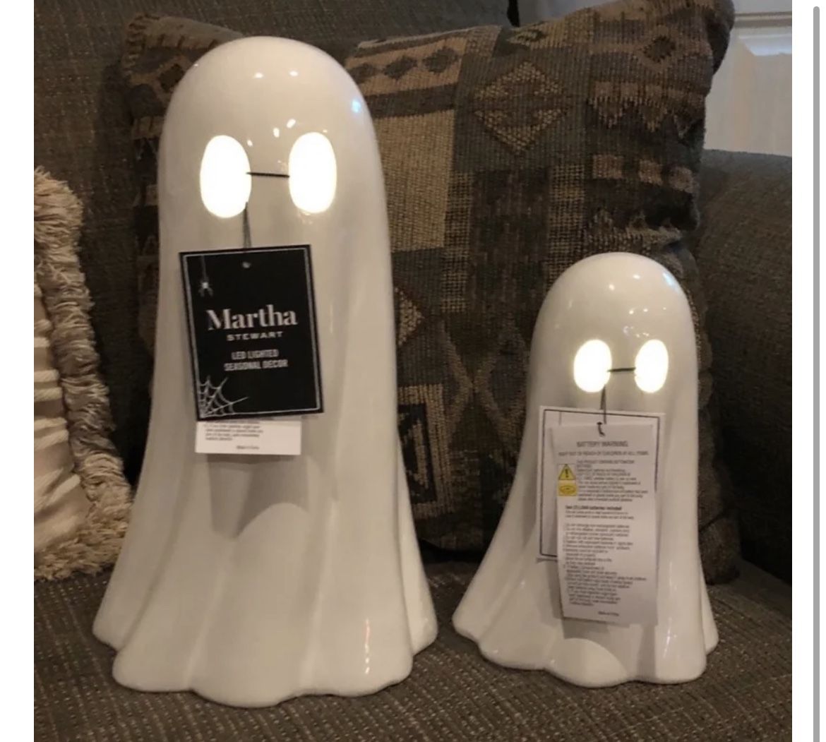 NWT Martha Stewart Light Up Large and Medium Ghost Set