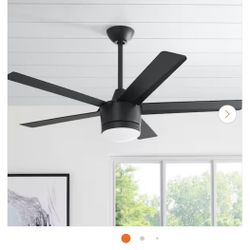 Merwry 52 in. Integrated LED Indoor Matte Black Ceiling Fan with Light Kit and Remote Control