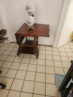 Vintage Cherry Drop Leaf Beverage Cart