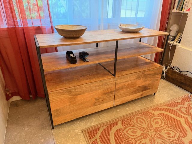 Council Table with Exposed Shelves & 2 Interior Cabinet Shelves - 49x17x30