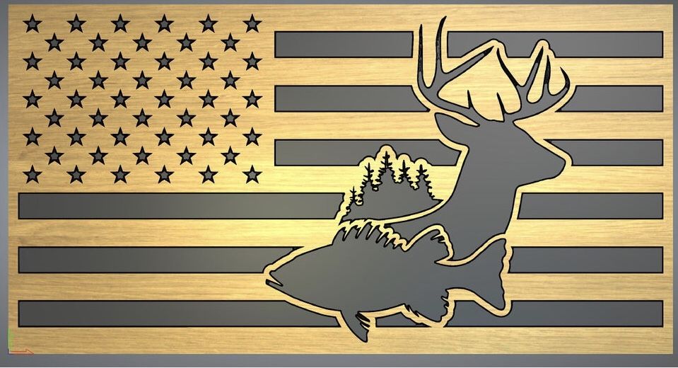 Hunting Wood Flag Customize With Name ! 