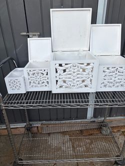 A Set Of Mirrored Storage Wood Boxes