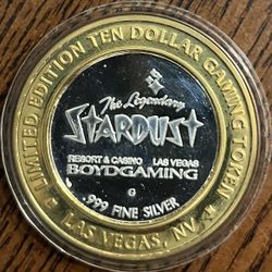 Silver The Legendary Stardust Resort And Casino Las Vegas $10 Gaming Token