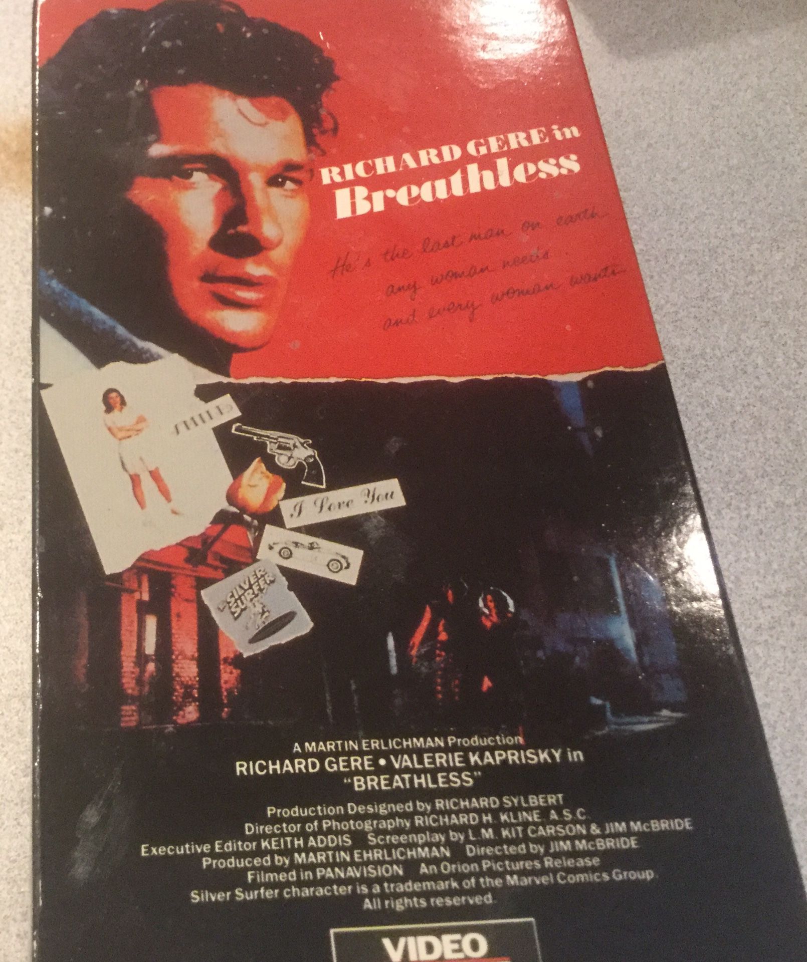 Richard Gere In Breathless VHS TAPE