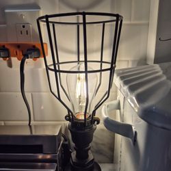 Set Of 2 Imdustrial Lamps New With Vintage Bulb Included