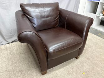 ITALSOFA Roll Arm Brown Leather Armchair
