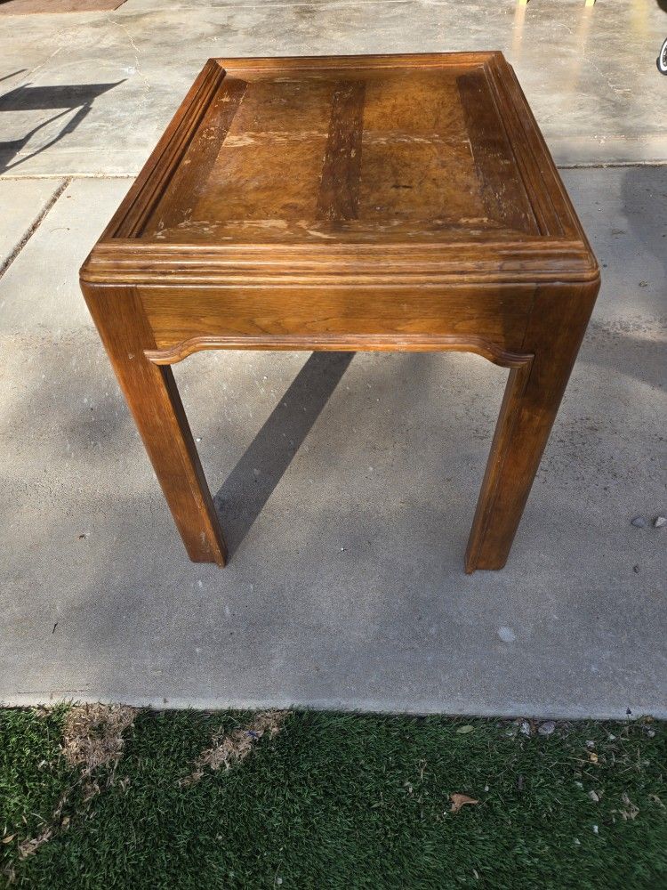 Solid wood end table