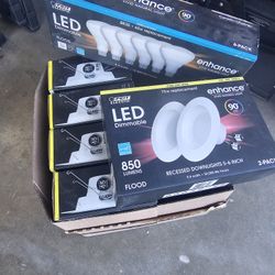 Led Dimable Resessed Lights 5 Boxes Plus 1 Box of Bulbs