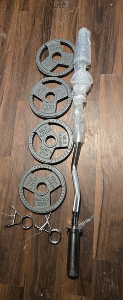Curl Bar And Weights