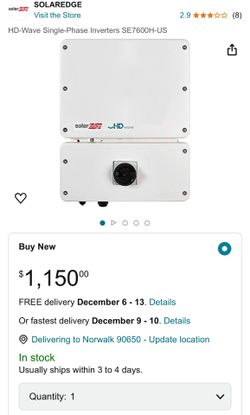 Solar Edge Inverters 5000 And a 7600 And Solar Edge EV Chargers 