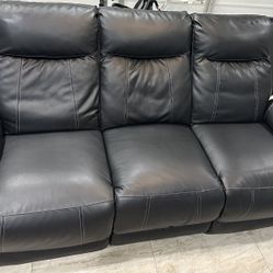 Vienne 82 inch faux leather reclining sofa 