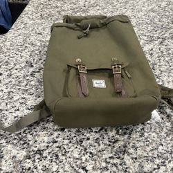 Herschel Green Canvas Backpack
