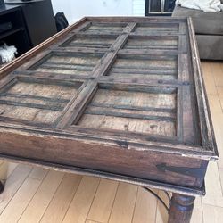 Antique Vintage Coffee Table Made From Old Door